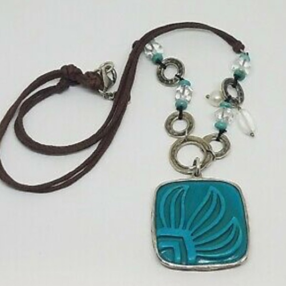 Vintage Silpada Sterling Silver Howlite Pearl Aqua Grace Necklace N2326